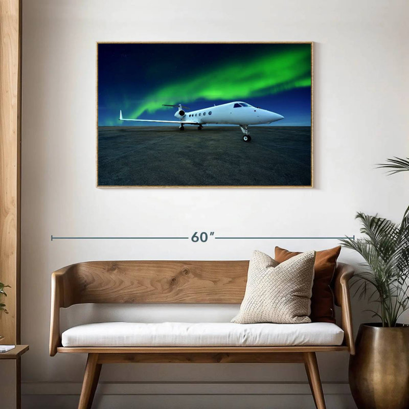 Avion Northern Lights, Cadre flottant en bois naturel, 43 po x 29 po