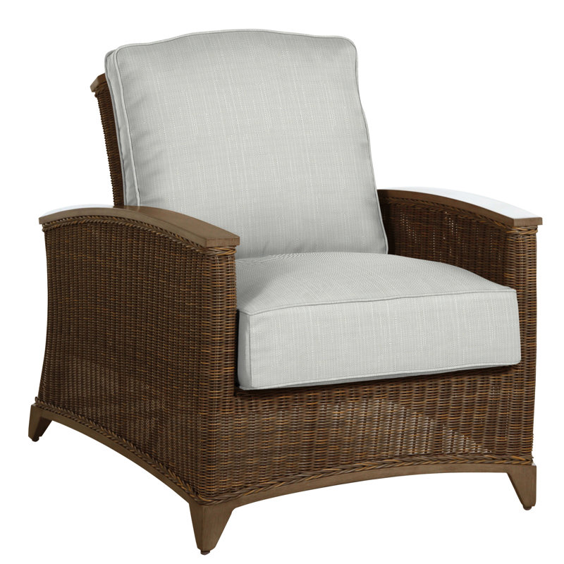 Astoria Patio Chair with Cushions, Astoria #90 Raffia/Oak, Dove Sunbrella® Linen, Welt