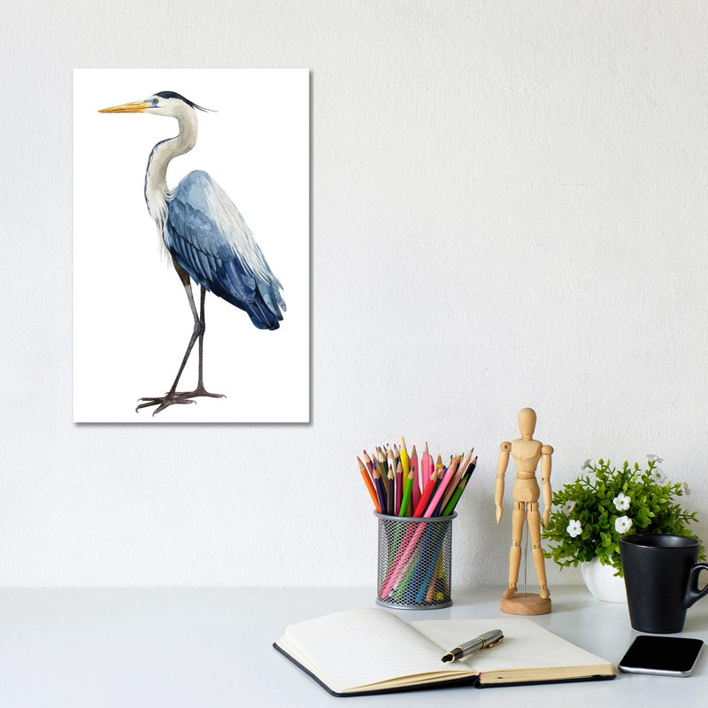 Seabird Heron I by Grace Popp - Wrapped Canvas Gallery-Wrapped Canvas Giclée, 20.32 cm H x 30.48 cm W