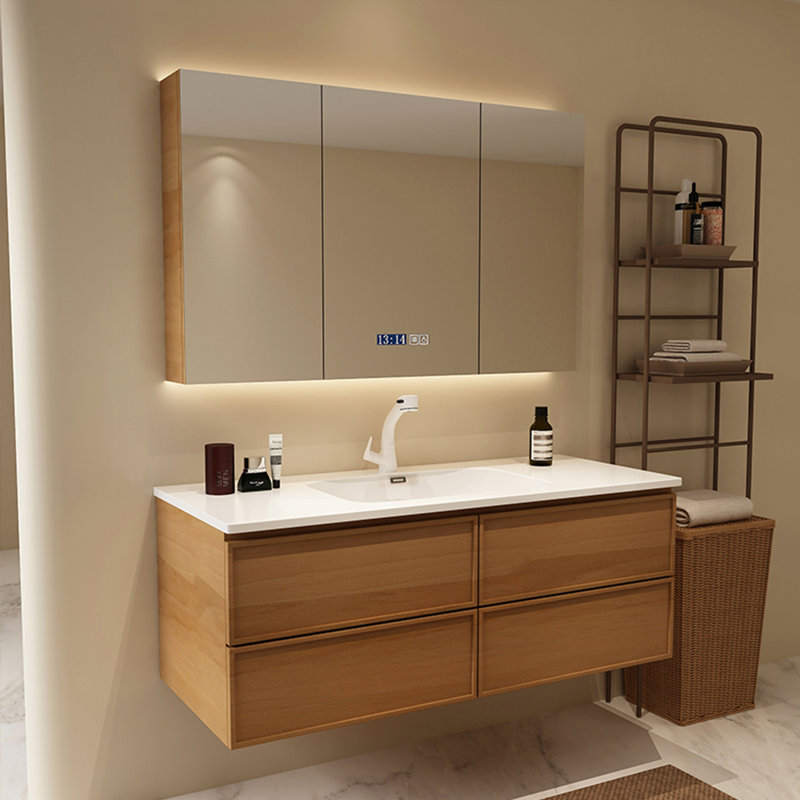 Retro simple style light luxury bathroom cabinet