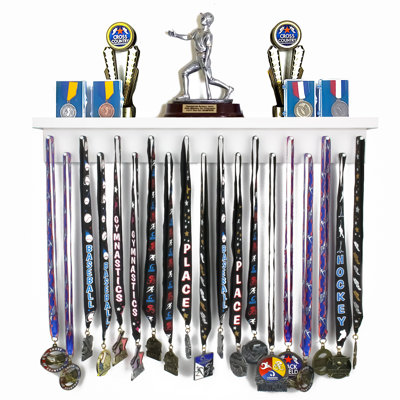 Chanyah -  2' Trophy Shelf and Medal Hanger Display