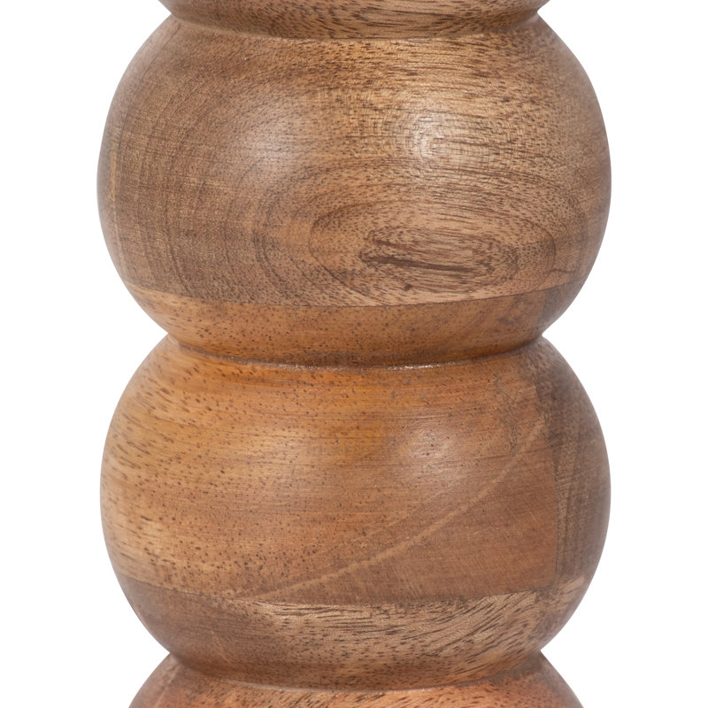Bois, porte-votive nervuré, naturel, cylindre, Brun côtelé, H 8 po x l 3 po x P 3 po