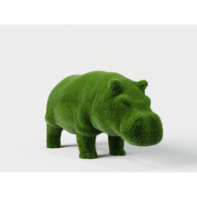 Outdoor Animal Hippo Topiary Green Figures