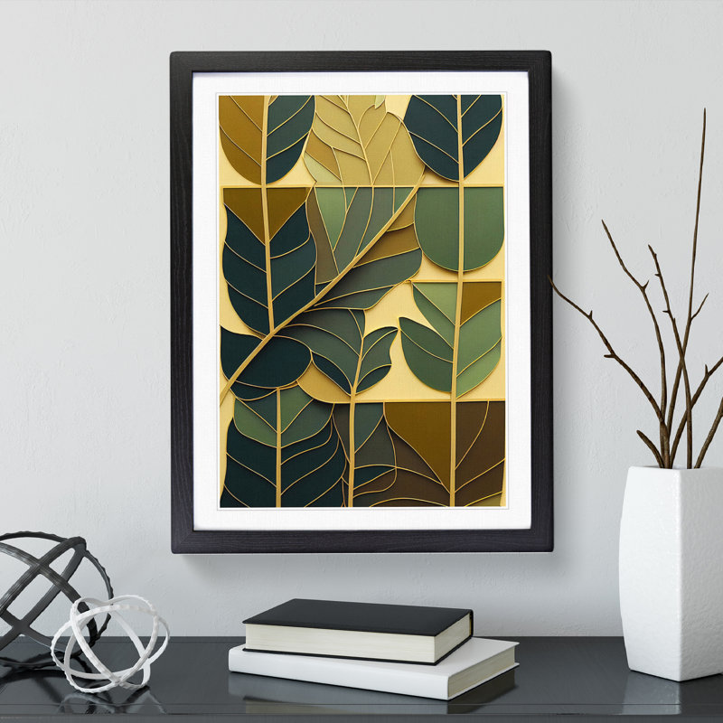 Leaves - Framed Print, 34cm H x 25cm W x 2cm D, Black