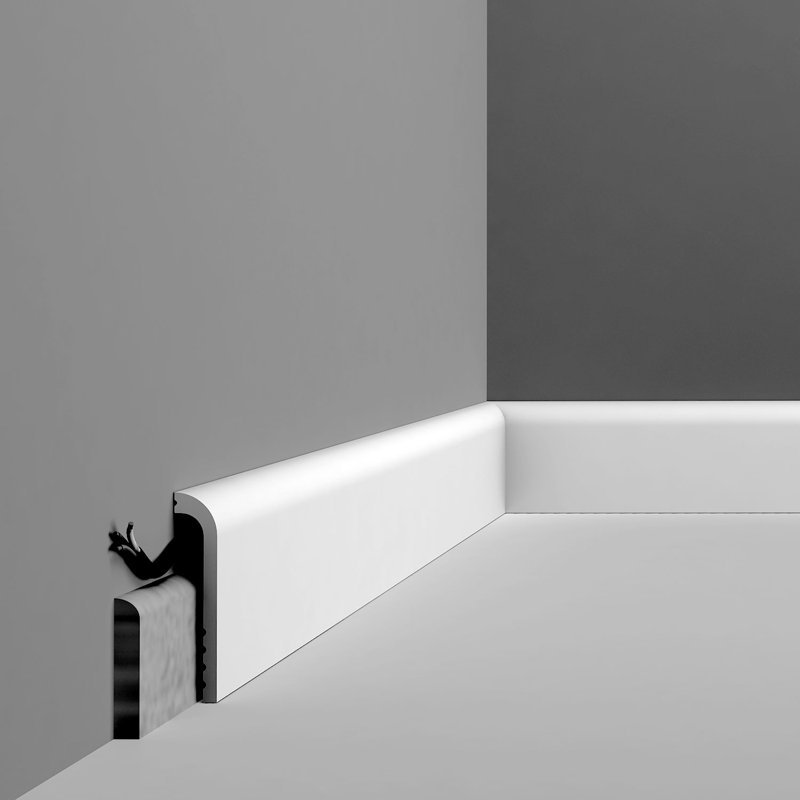Primed White High Impact Polystyrene Baseboard Moulding Set