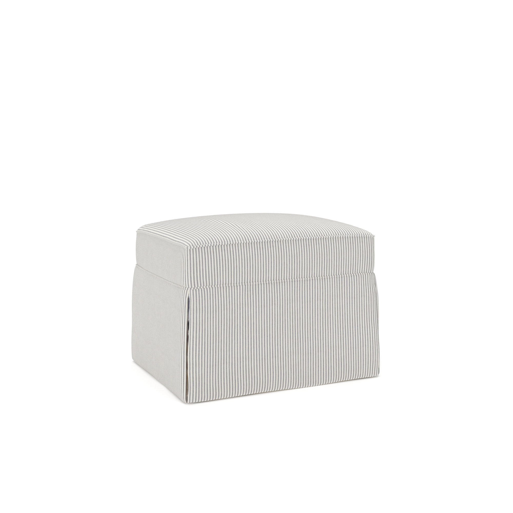 Amari Upholstered Ottoman, Cruise Adrift Woven Stripe