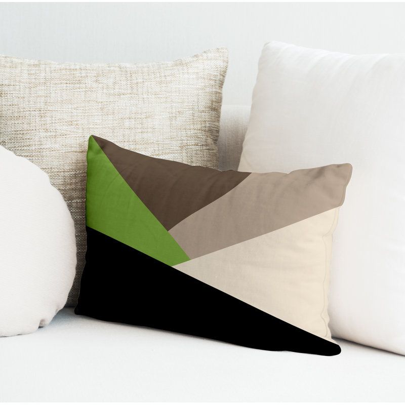 Coussin décoratif intérieur / extérieur en polyester filé Fira, Chartreuse