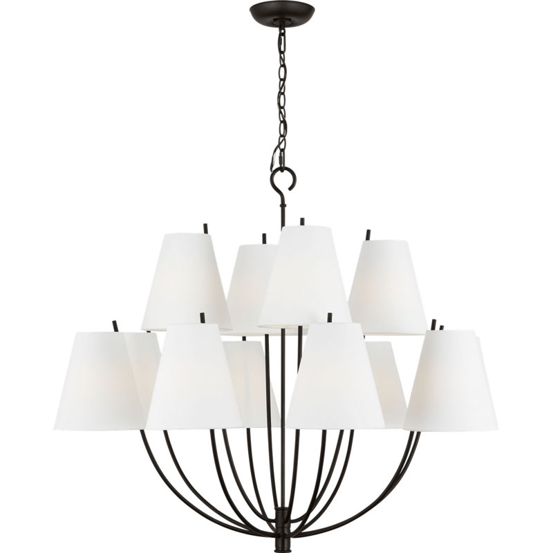 Reyes 12-Light Chandelier, 123.63" H x 40" W  x 40" D, Aged Iron