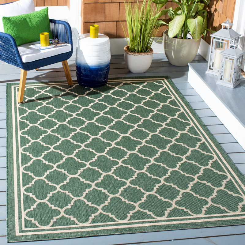 Courtyard Performance Geometric Indoor/Outdoor Area Rug, Rectangle 5'3" x 7'7"