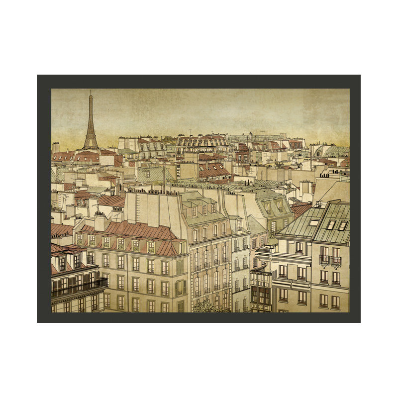Afterglow Over Paris Wallpaper Mural, Beige, 250 cm x 193 cm