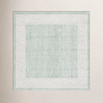 Hand-Tufted Geometric Wool Rug