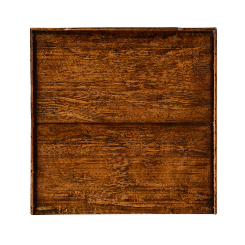 Casually Country Solid Wood End Table, Walnut Country Farmhouse
