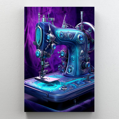Machine à coudre bleue