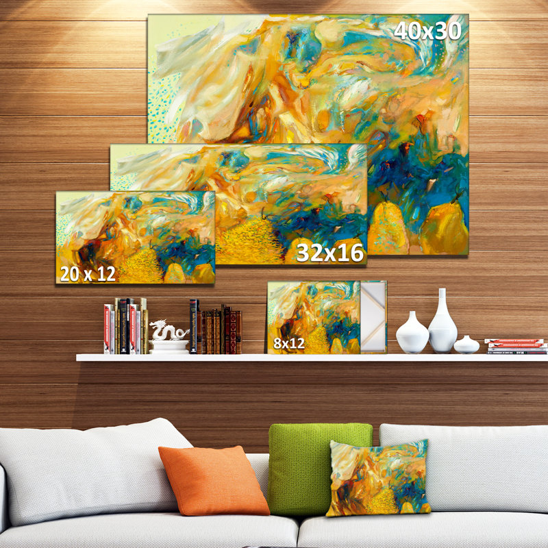 Large Yellow Abstract Collage Canvas Print