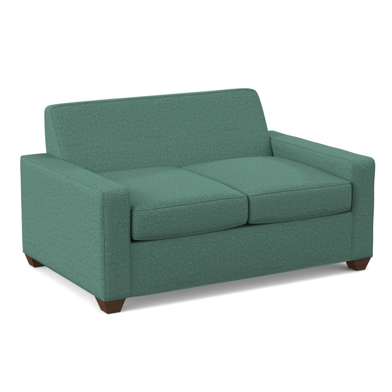 Avery 72" Square Arm Sofa, Montana Walnut, Antic Lagoon
