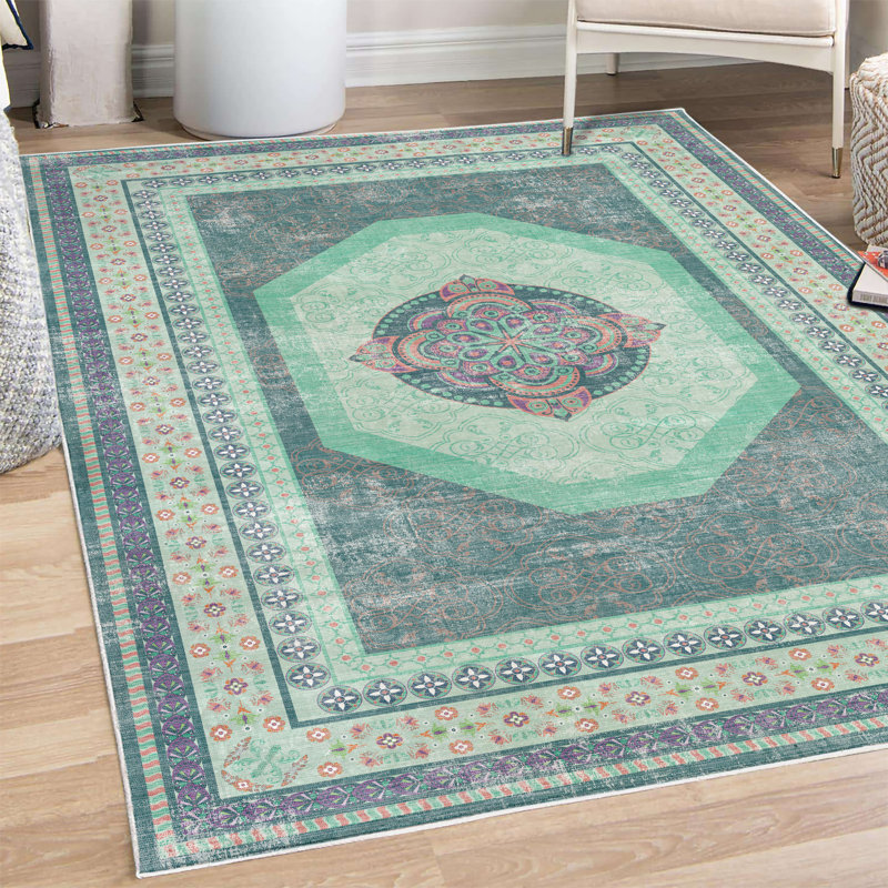 Tapis décoratif bohémien, Rectangle 4 pi x 5 pi 5 po