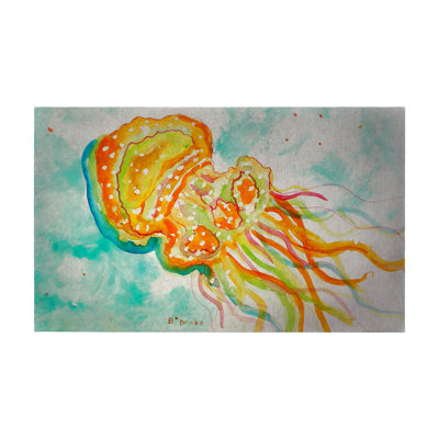 Tapis d'intérieur / extérieur antidérapant Alaina Jellyfish