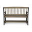 Banc d'extérieur en bois avec tablette, gris et noir pour un look élégant de rangement classique noir, fabriqué
