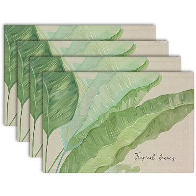 4-Piece Polyester Rectangle Dining Table Placemat