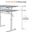 Bureau d'étude à hauteur réglable pour enfants et adultes, bureau à domicile, 60 cm x 120 cm, blanc / gris | Idée de cadeau-701996818-701996821