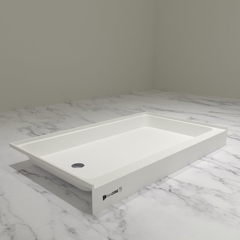 36 x 60 - Drain à droite - Seuil simple - Base de douche en acrylique, Gauche