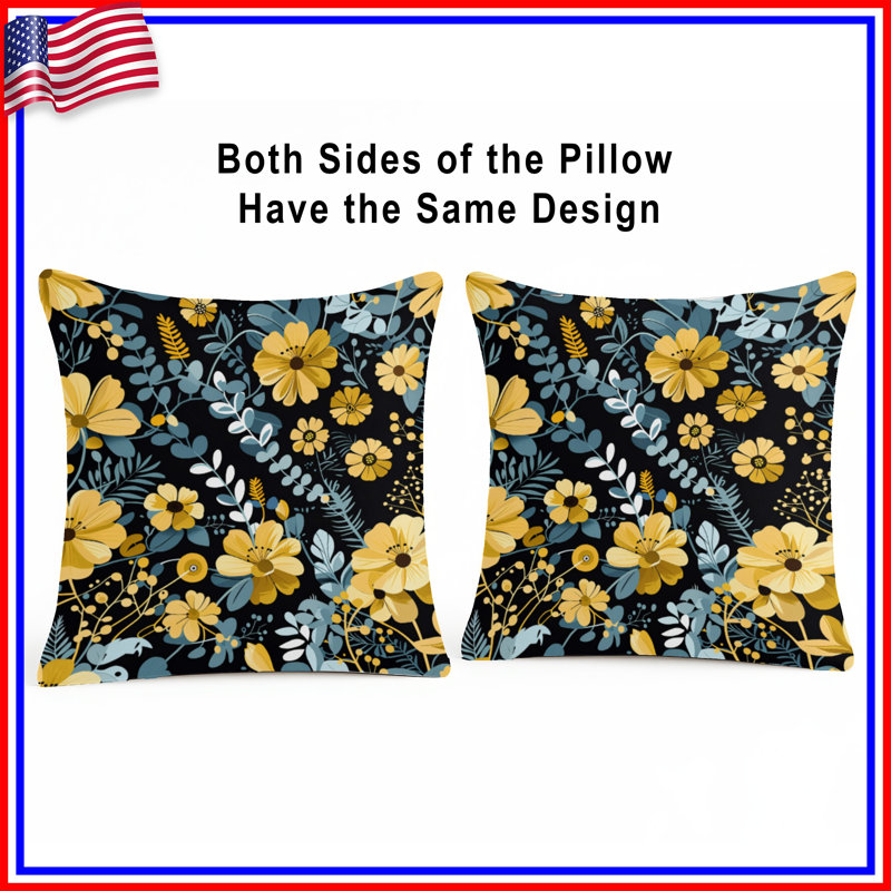 Coussin Floral, 16 x 16 inches
