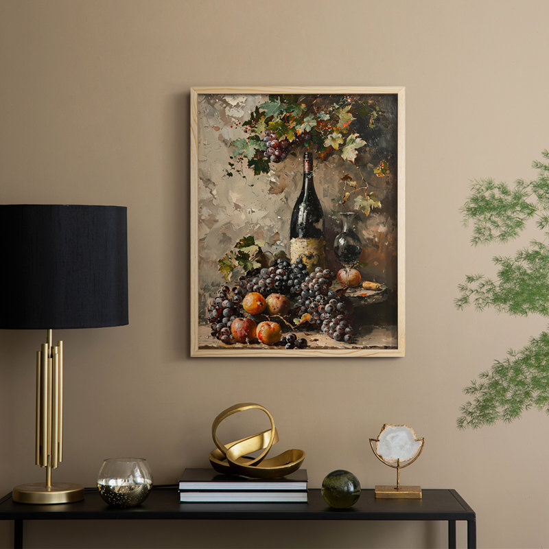 Reproduction encadrée FLORAL Series DCC XXXVI - bois massif, Naturel, H 11 po x l 9 po