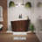 CASAINC 51" Solid Surface Freestanding Soaking Bathtub With Wooden Pattern