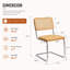 19.3" H Mid-century Modern Cantilever Dining Chair With Cane Back And Seat, Metal Frame (set Of 6)