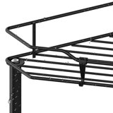 5 Tier Floor Standing Corner Shower Caddy Organizer Shelf with Hooks, Bathroom Shelves Stand Rack, Black