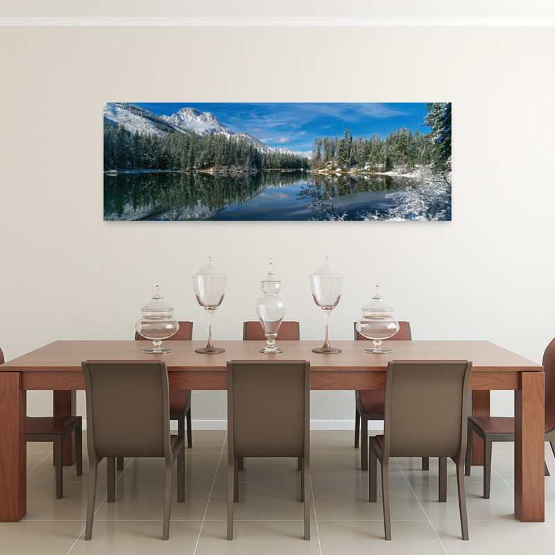 Reflection Of Trees In A Lake Yellowstone National Park Wyoming USA by Mark Segal - Wrapped Canvas Panoramic Print