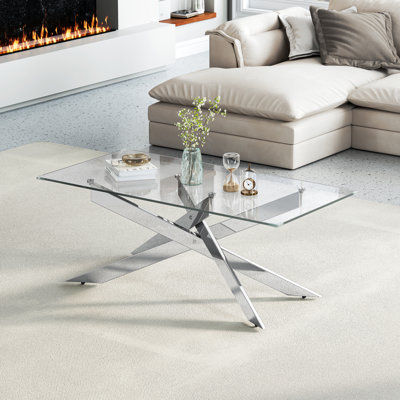 Table basse à plateau en verre