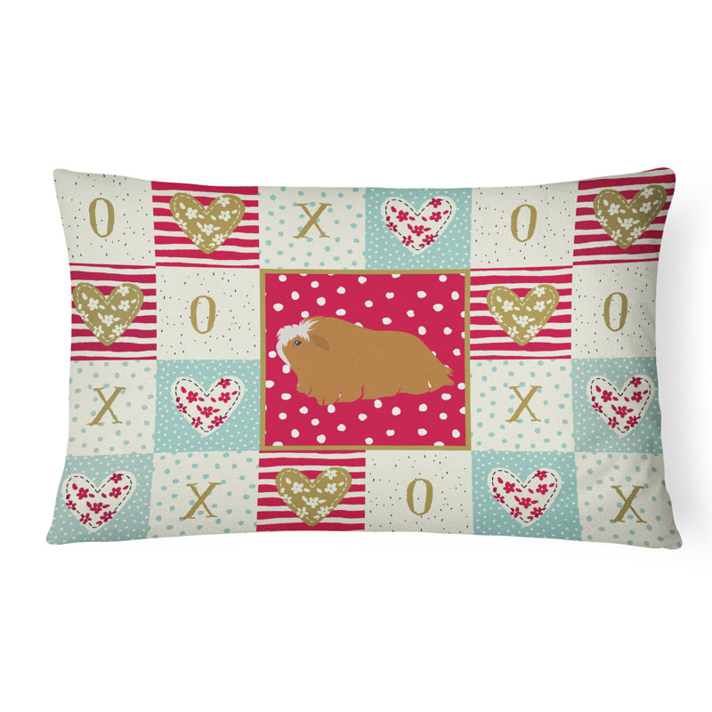 Coussin d'extérieur rectangulaire avec rembourrage de cochon d'Inde péruvien