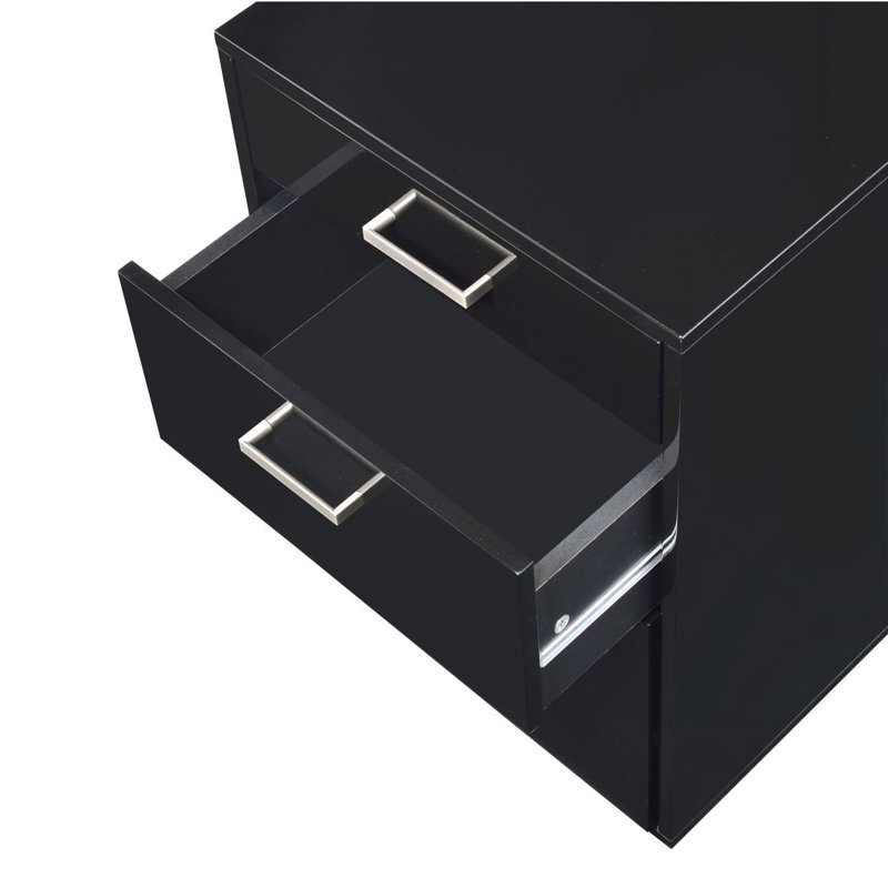 Classeur ACME Coleen, ultrabrillant et chrome 92450, Noir