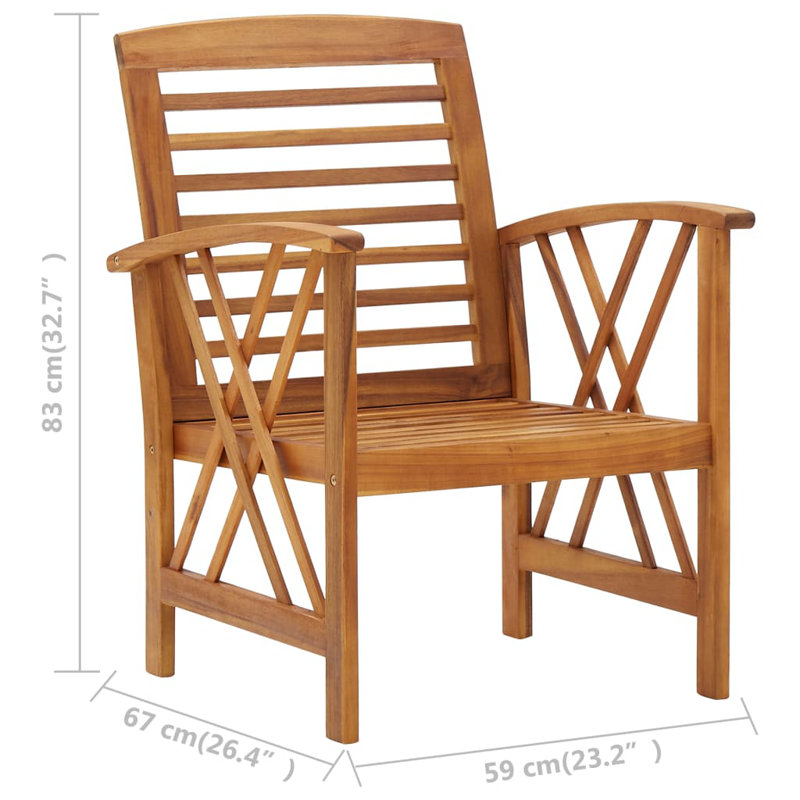 Zander 5 Piece Garden Lounge Set Solid Acacia Wood