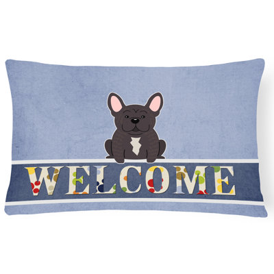 Coussin lombaire Welcome French Bulldog Brindle