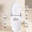 Toilette intelligente sans bidet - siège chauffant, double chasse, capteur de pied, nuit, siège de style moderne à 4 niveaux, couleur blanc auto