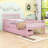 Hael Wood Platform Bed with Dual Storage Drawers and Safety Guardrails-1171925314-1171925319