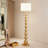 62.5 Inch Metal Led Floor Lamp With Gold Sphere Base And Drum Shade, Modern Transitional Design For Living Room Office Bedroom