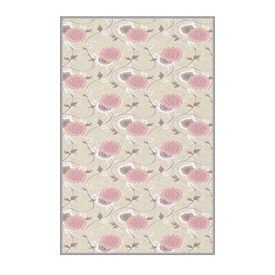 Tapis floral jaune / rouge en polyester fabriqué à la machine Deb