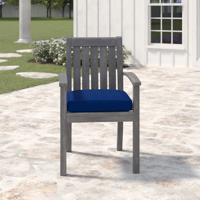 Chaise de patio empilable avec coussin Rossi, Marine, Gris