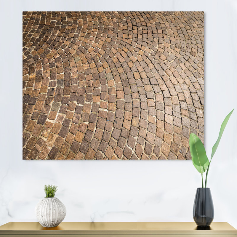 Old City Stone Cobble Paving - reproduction d'art sur toile tendue, H 30 po x l 40 po x P 1,5 po