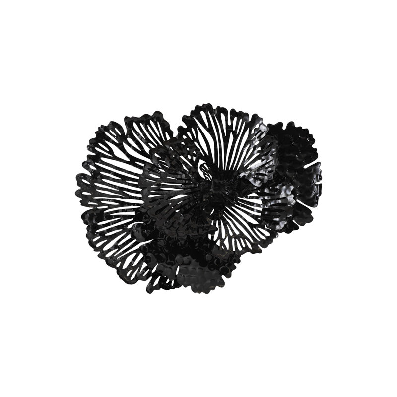 Flower Wall Décor, Black