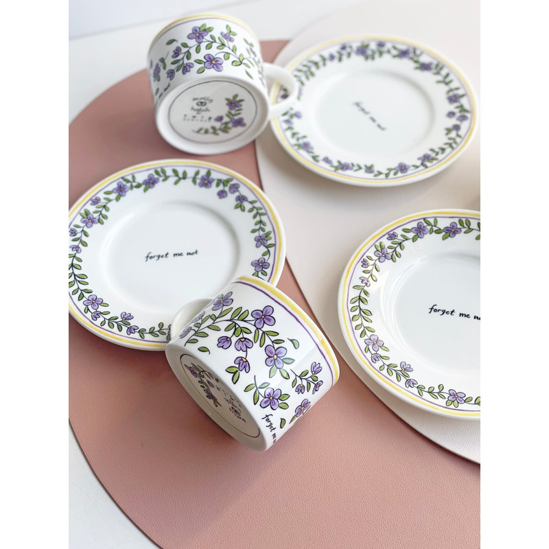H. Forget Me Not Bone China Teacup