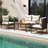 17 Stories 4 Pcs Patio Conversation Set With Coffee Table Solid Acacia Wood Armrests Tabletop