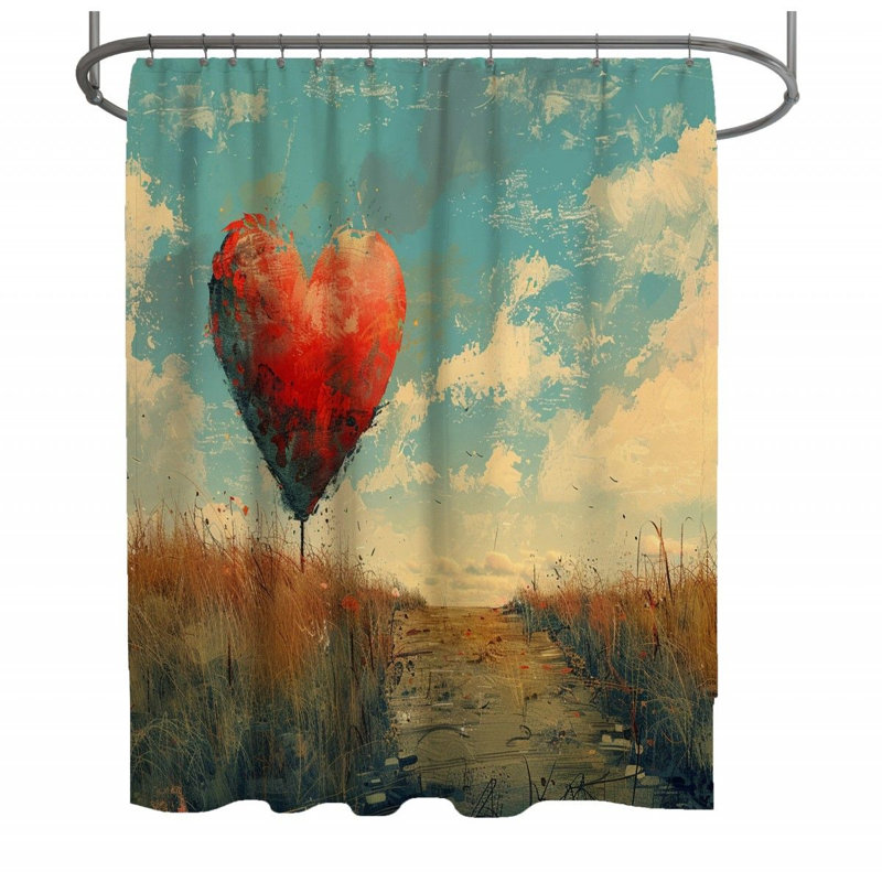 Rideau de douche Heart balloon - Art Decor, H 73 po x l 70 po