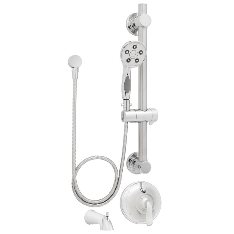 Caspian Diverter Tub and Shower Faucet with Rough-in Valve, Trim and Diverter
