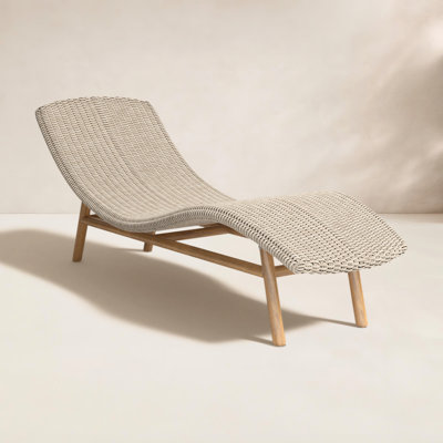 Janine 24'' Outdoor Teak Chaise Lounge
