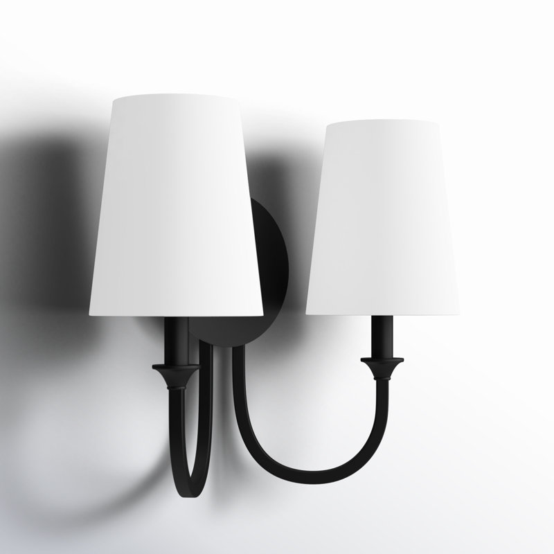 Ikenna Armed Sconce, Black Forged