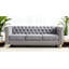 Canapé Chesterfield en velours de 84,65 po pour salon gris clair